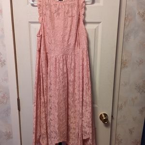 SheIn Curve 2x blush lace overlay dress